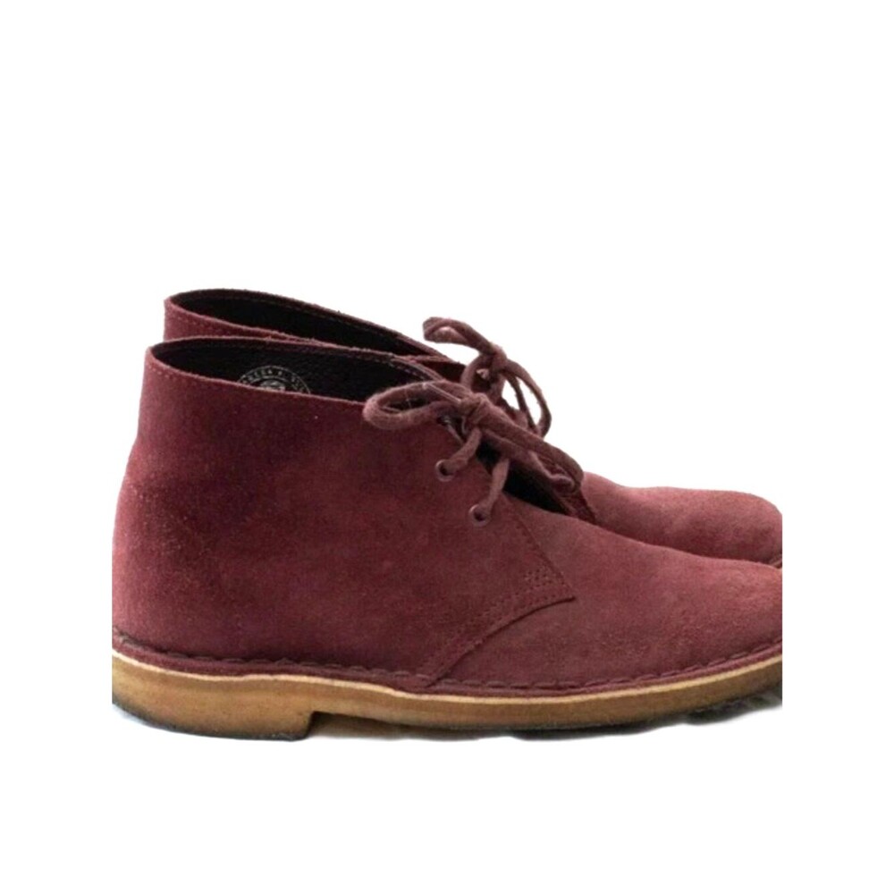 Clarks Classic Red Suede Originals Desert Chukka Ankle Boots Shoe Crepe Sole 6.5